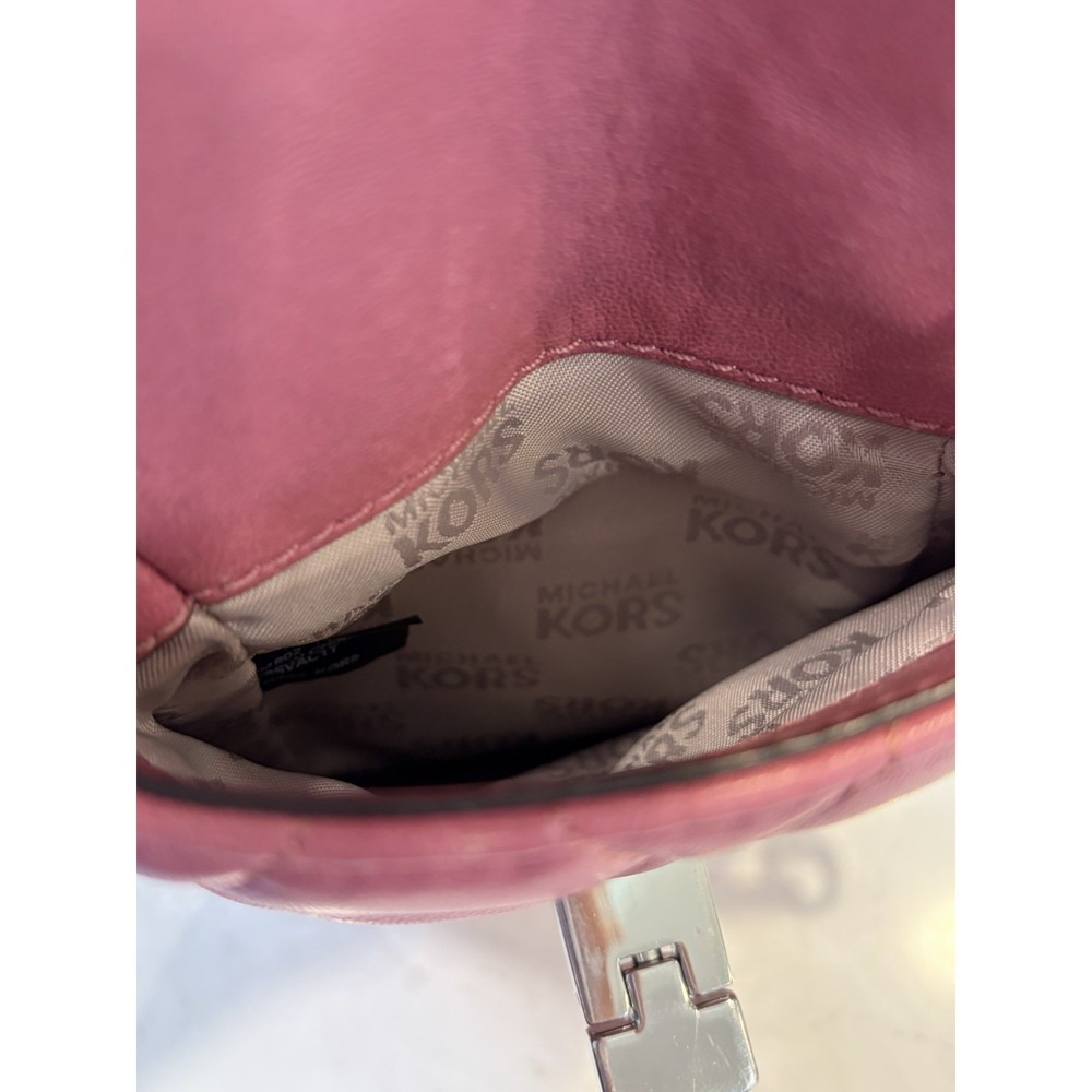MICHAEL KORS VIVIANNE SOFT QUILTED LEATHER Cell Phone Festival PURSE Pink Tulip - Picture 5 of 9